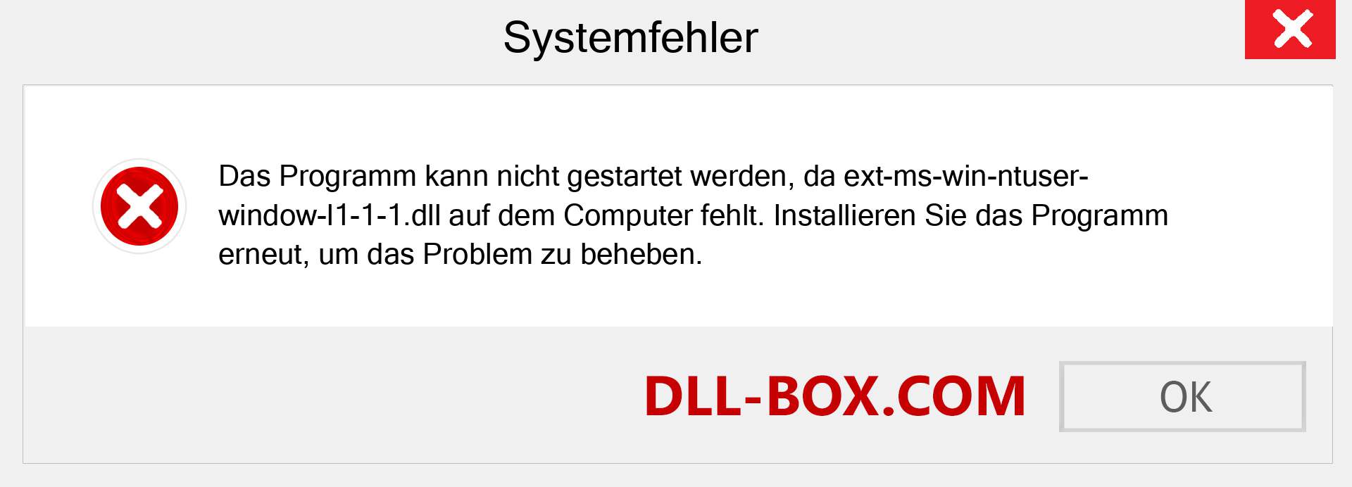 ext-ms-win-ntuser-window-l1-1-1.dll-Datei fehlt?. Download für Windows 7, 8, 10 - Fix ext-ms-win-ntuser-window-l1-1-1 dll Missing Error unter Windows, Fotos, Bildern